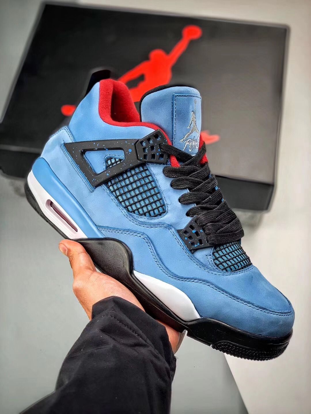 Air Jordan 4 Retro Travis Scott - Cactus Jack Mens University Blue/Varsity Red/Blue