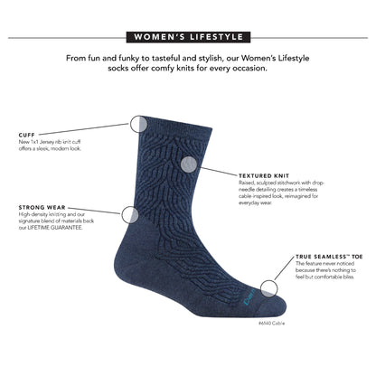 Women's Cable Crew Lightweight Lifestyle Socks